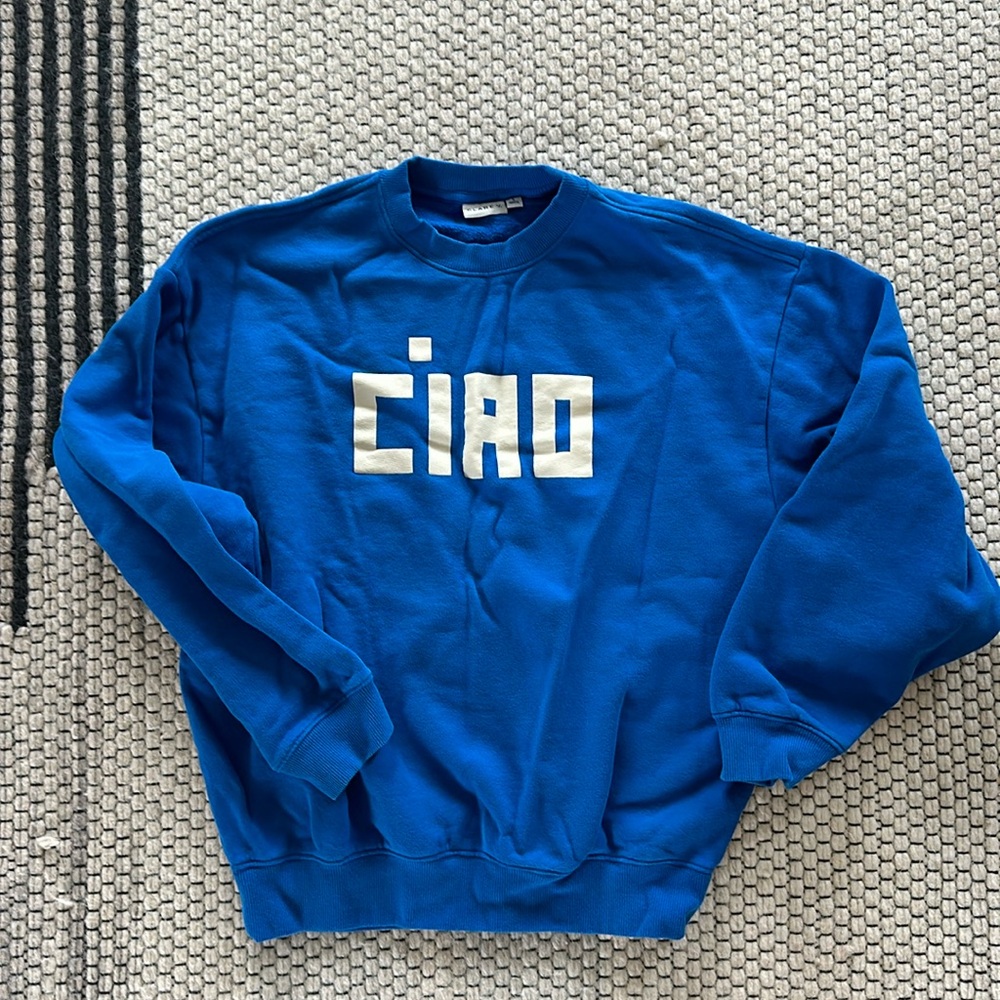 EUC Clare V Royal Blue 'Ciao' Sweatshirt